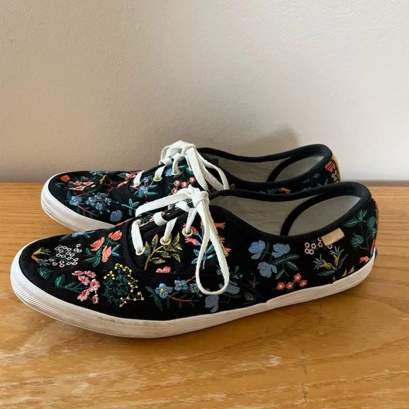 {Keds x Rifle Paper Co} Floral Embroidered Sneakers - Picture 3 of 11